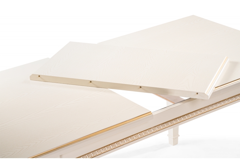 Стол деревянный Woodville Паветти слоновая кость / золото 505468