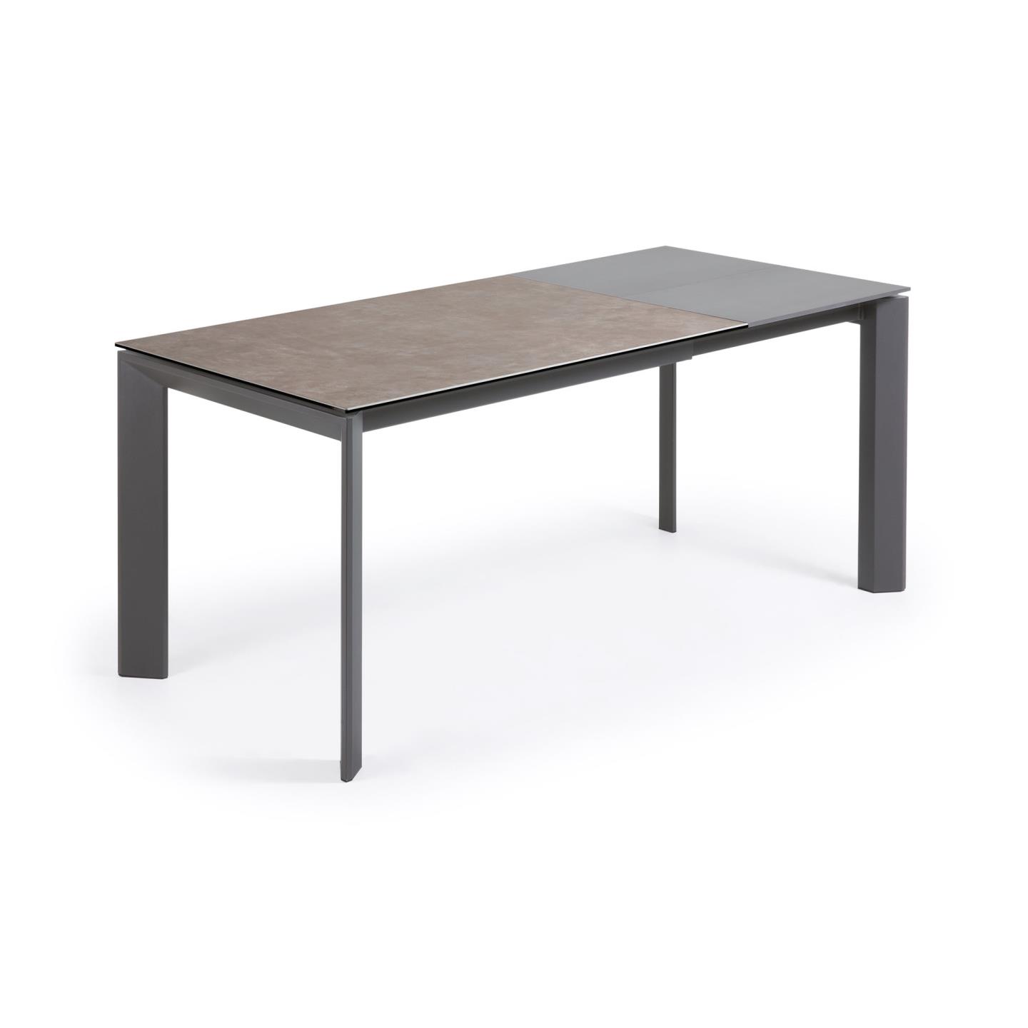 Стол Atta 120 (180) x80 антрацит керамика Vulcano Ash La Forma (ex Julia Grup)