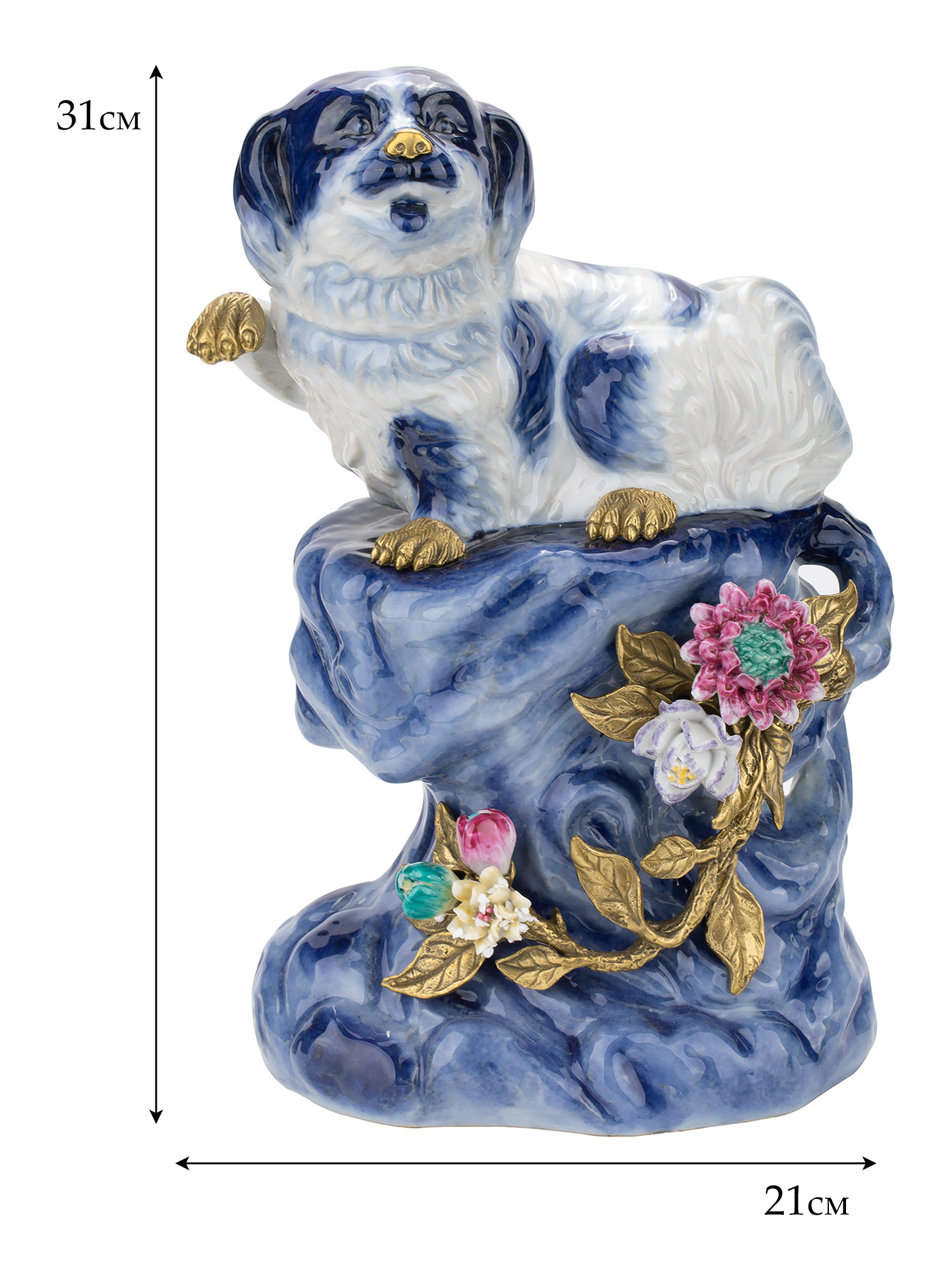 Фигурка Собака на камне Glasar 31G2623/F1366H/HQEN0250