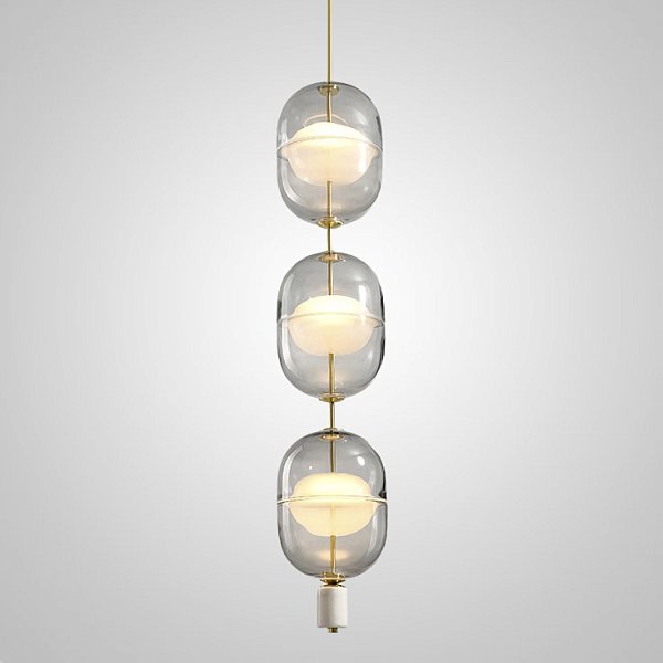 Подвесной светильник PLATTE 3 brass 3000К by ImperiumLoft