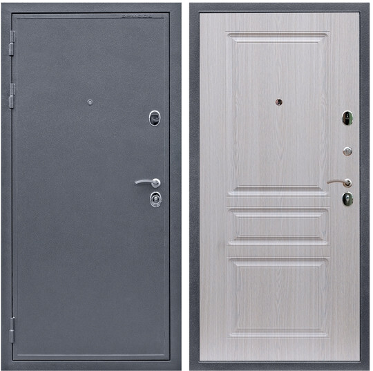 Дверь входная Graf Лондон 2 Антик серебро / МДФ 16 мм ФЛ-243 Дуб беленый