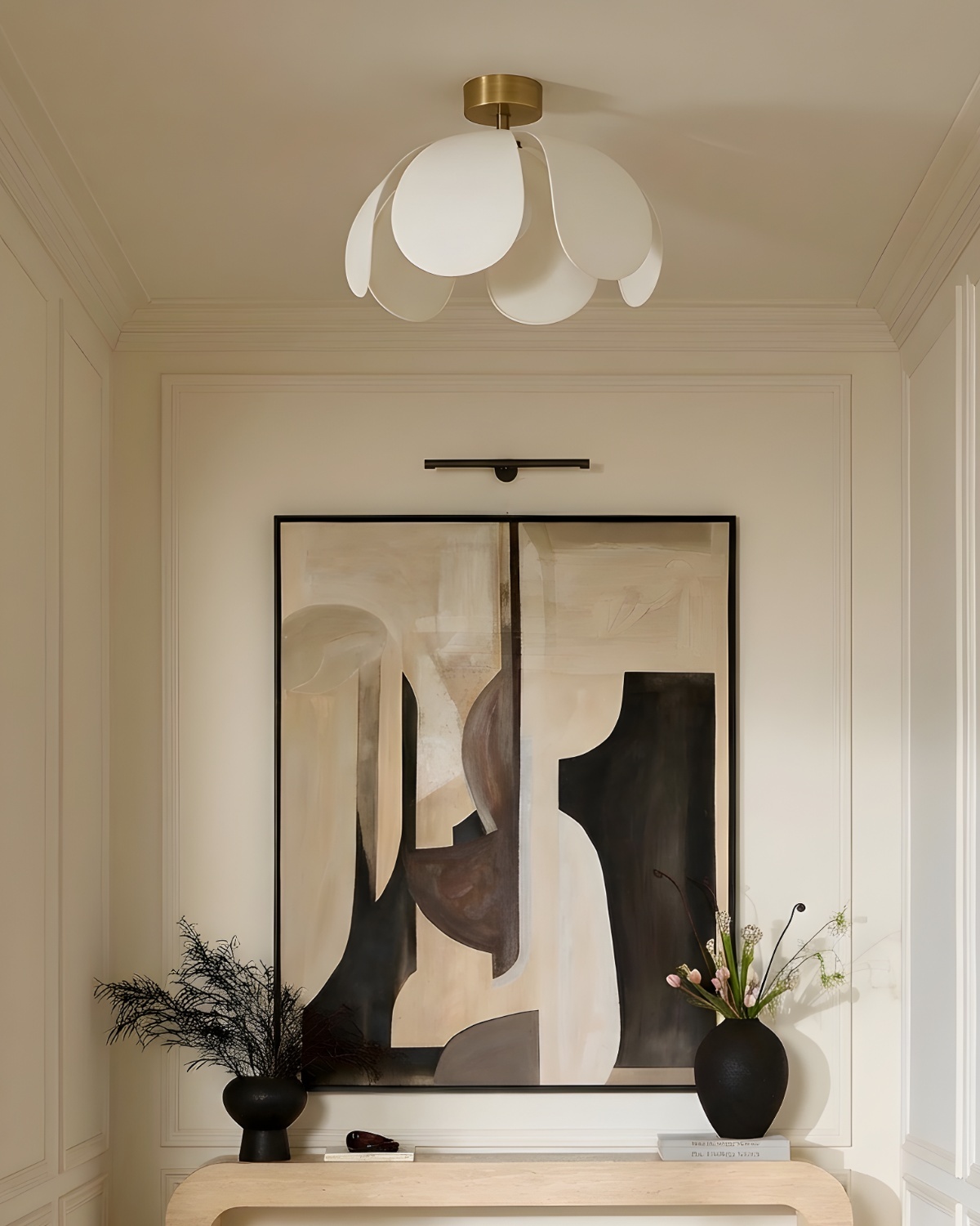 Золотистый потолочный светильник Флэк с белым абажуром Louvre Home LFM100825SWL