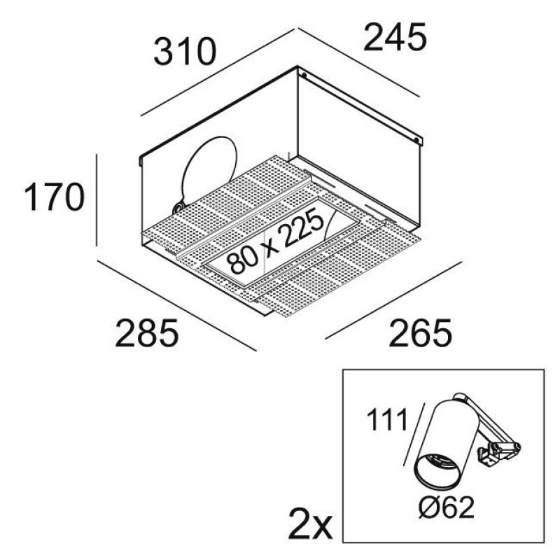 Встраиваемый потолочный светильник Delta Light SPLITBOX 2 + 2 x SPLITBOX SPY