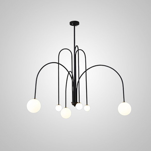 Потолочная люстра DAY L6 D130 Black by ImperiumLoft
