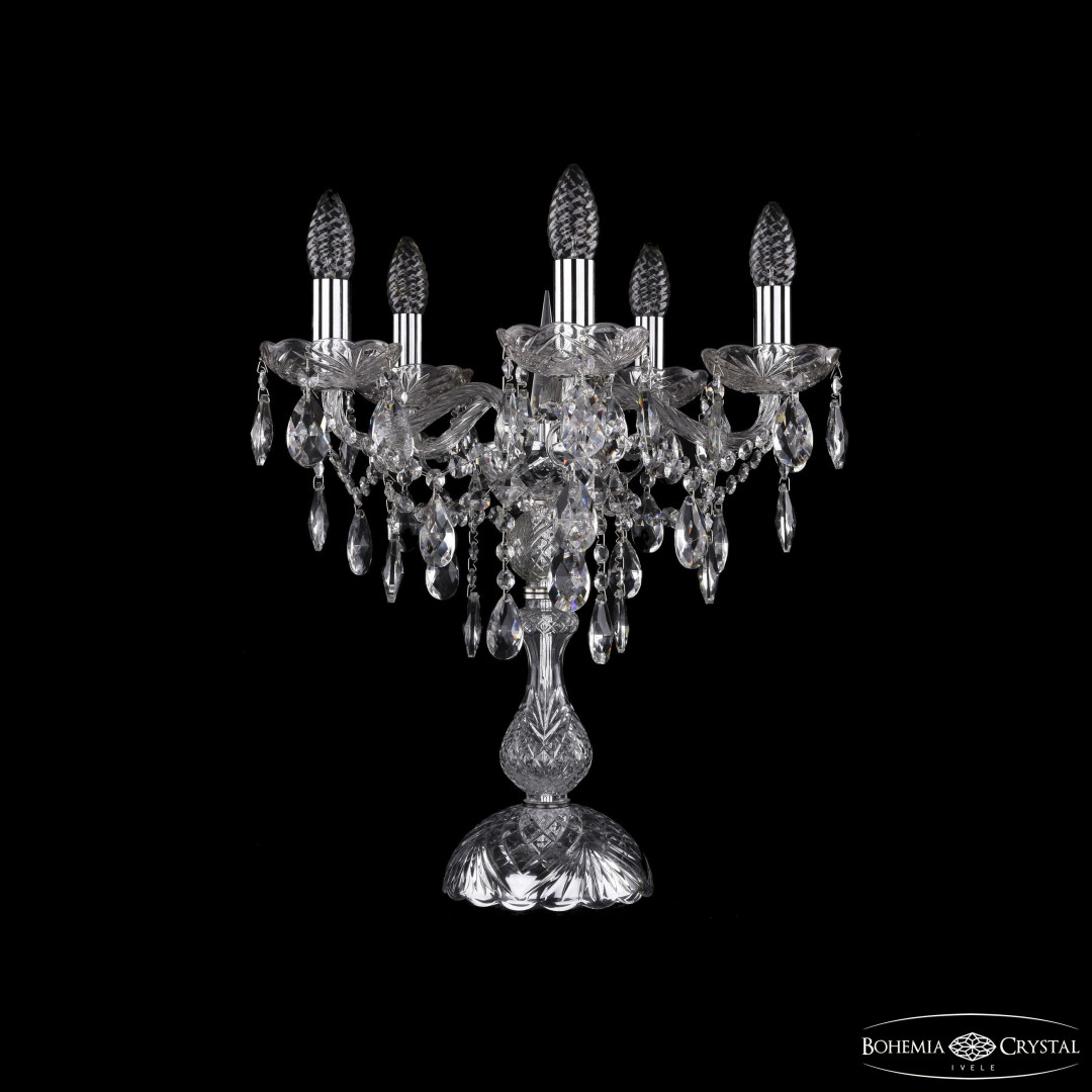 Настольная лампа хрустальная 1415L/5/141-47 Ni