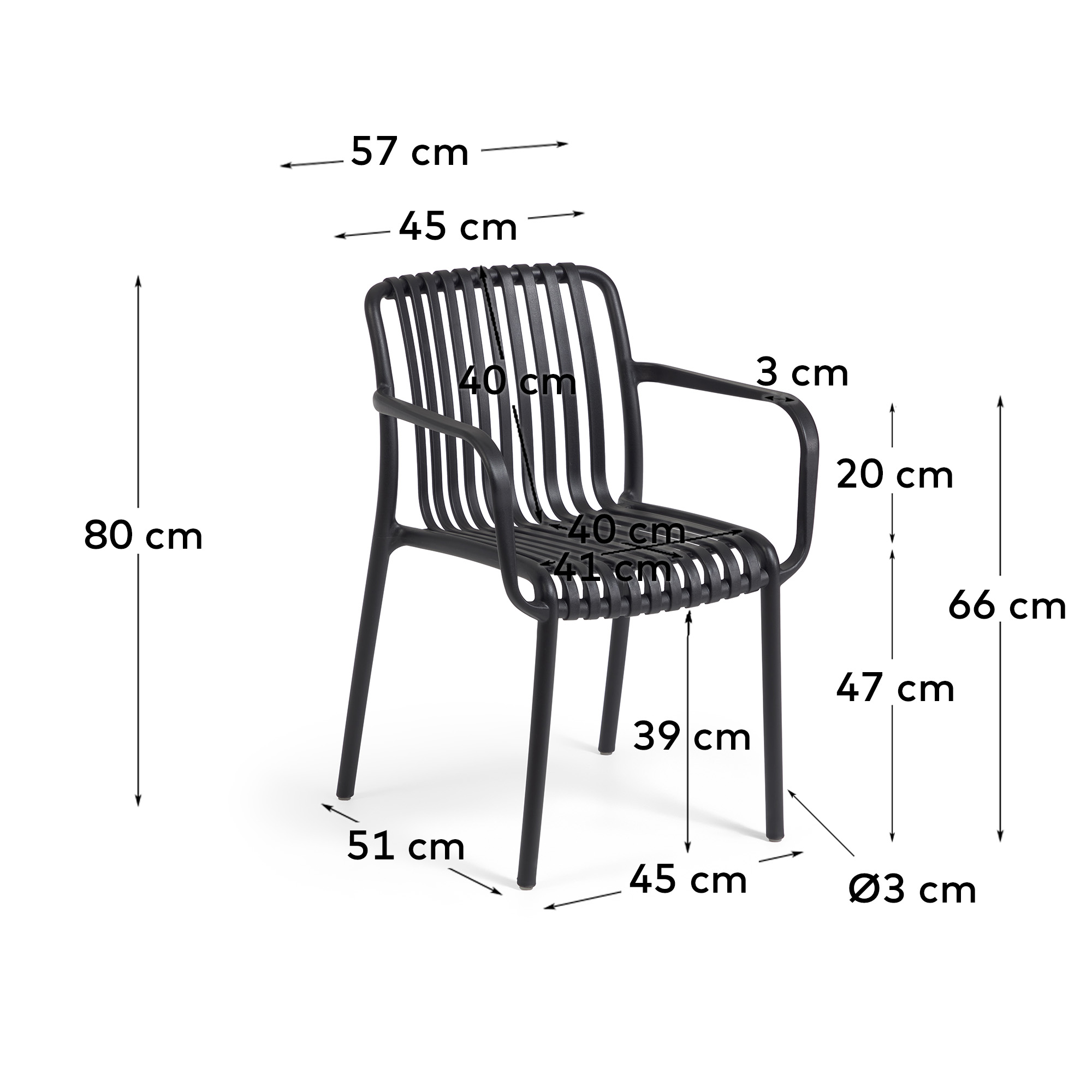 Садовый стул Isabellini в черном цвете La Forma 97766