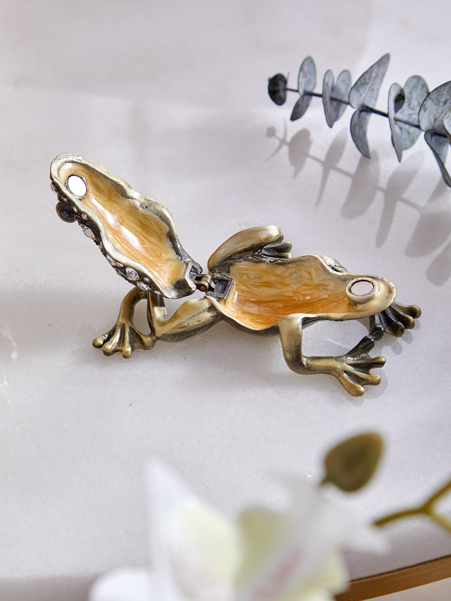 Шкатулка для драгоценностей со стразами Лягушка Glasar 39-088