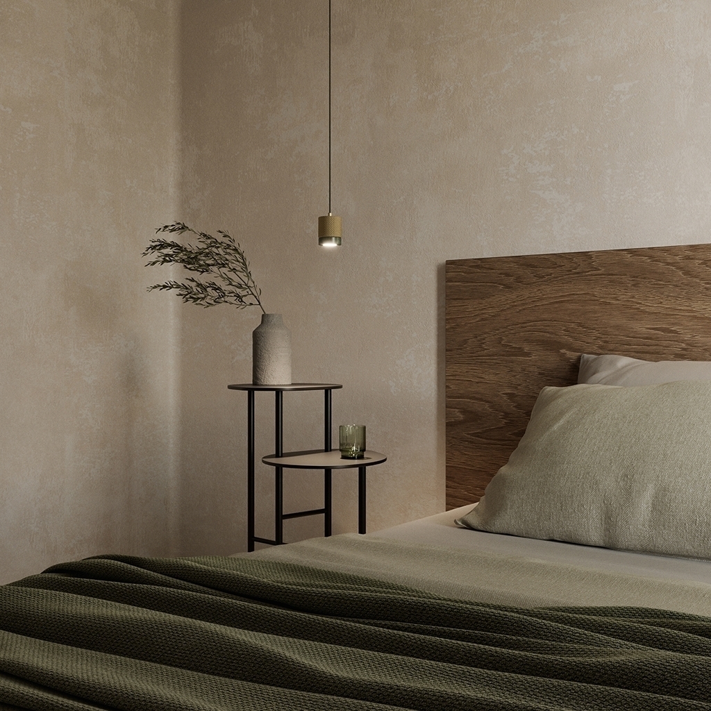 Подвесной светильник Tea золотой металл/коричневый мрамор Aromas del Campo