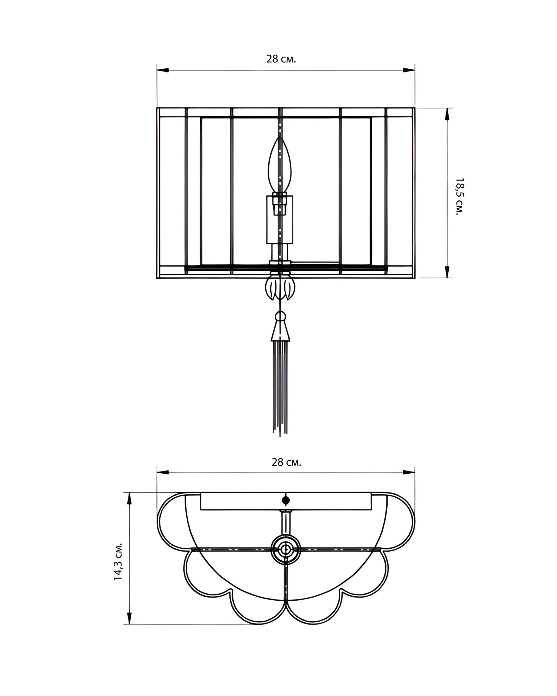 Бра с белой кисточкой Тампа Louvre Home JJ10921-1W
