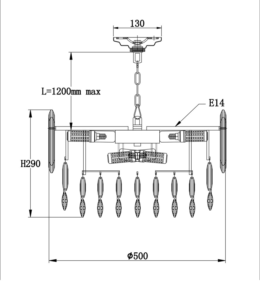 Люстра подвесная Fluorite FL1064-10P