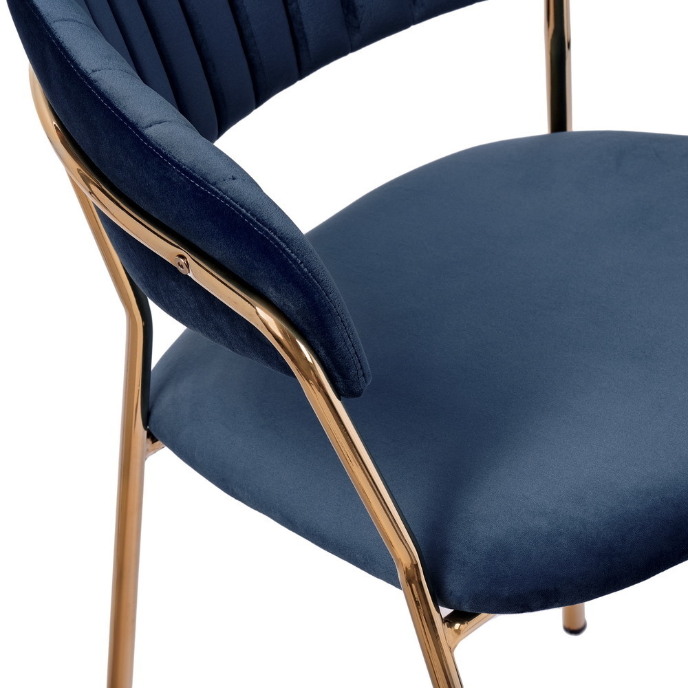 Стул Turin синий с золотыми ножками Bradex Home FR 0557