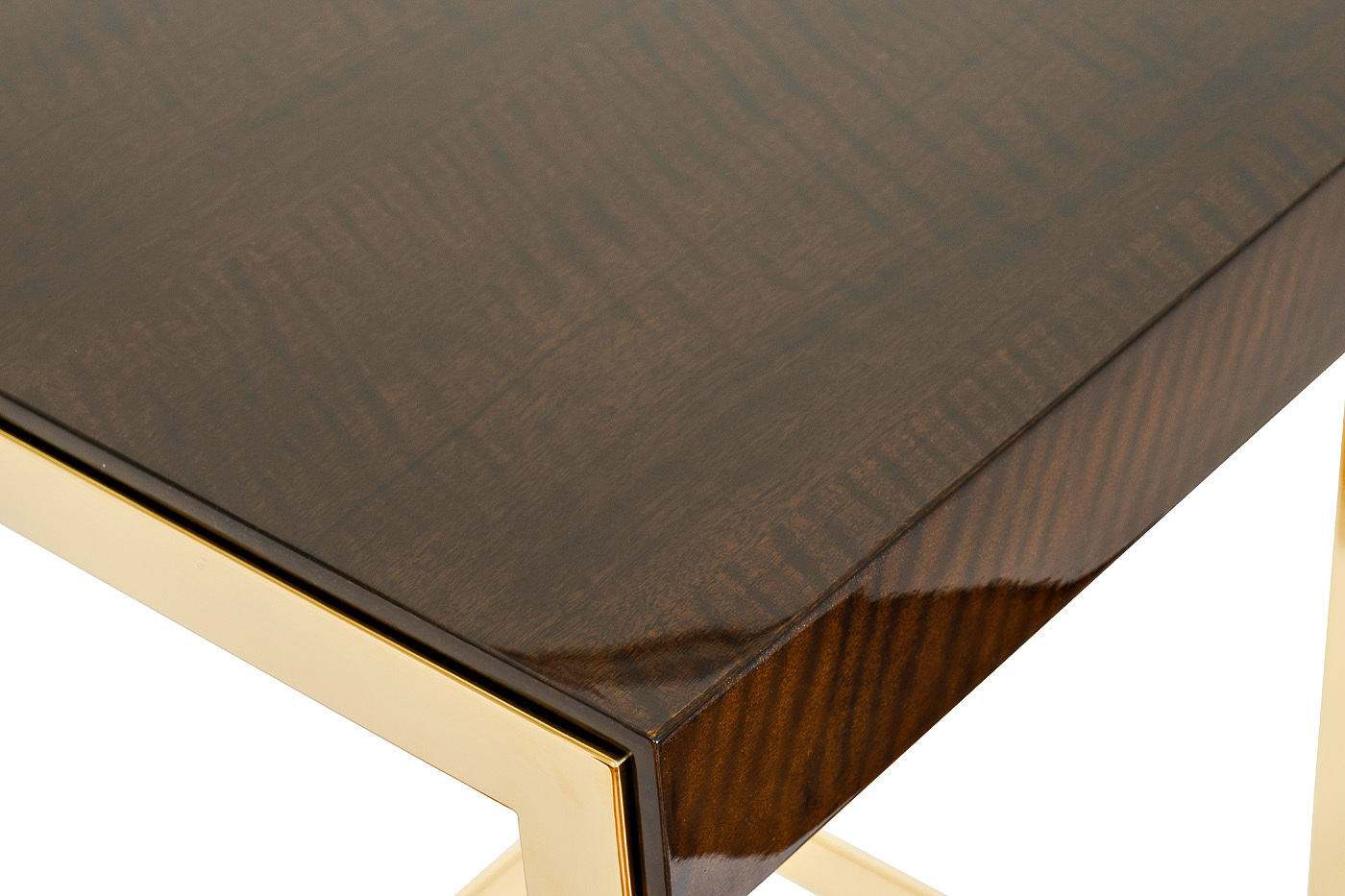 Столик журнальный квадратный тиковый шпон/лак/золото Garda Decor 84HB-13STOL/ZH