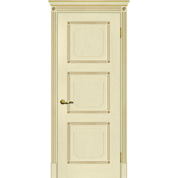 Межкомнатная дверь Graf Флоренция-4 ваниль, патина золото (2000 х 800)