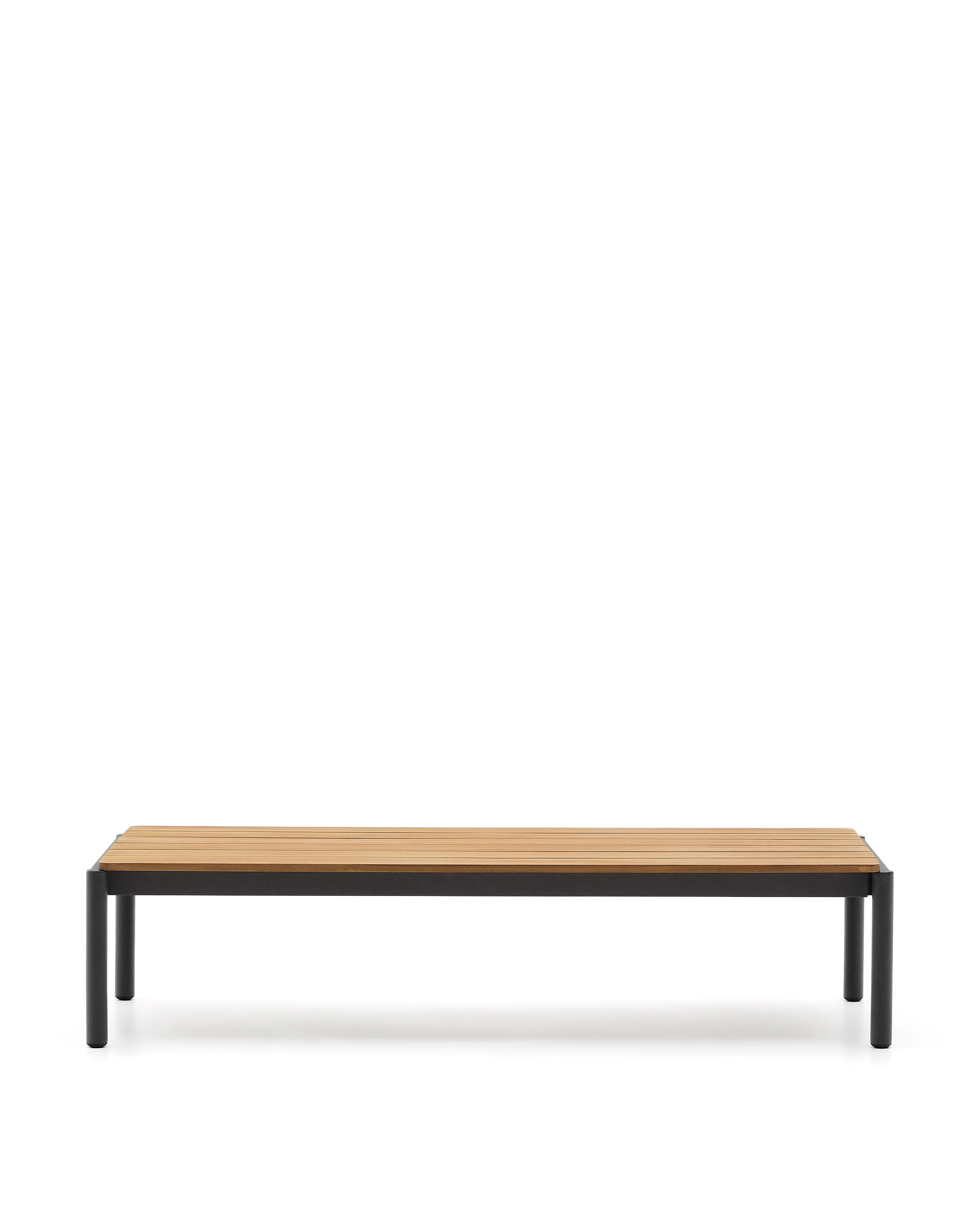 Журнальный столик Sorells из серого алюминия и тикового дерева 63 x 144,6 см La Forma (ex Julia Grup)