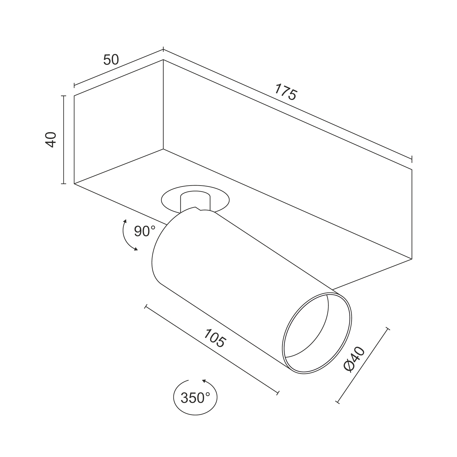 Накладной  светодиодный светильник Ledron SAGITONY E S40 White-Black