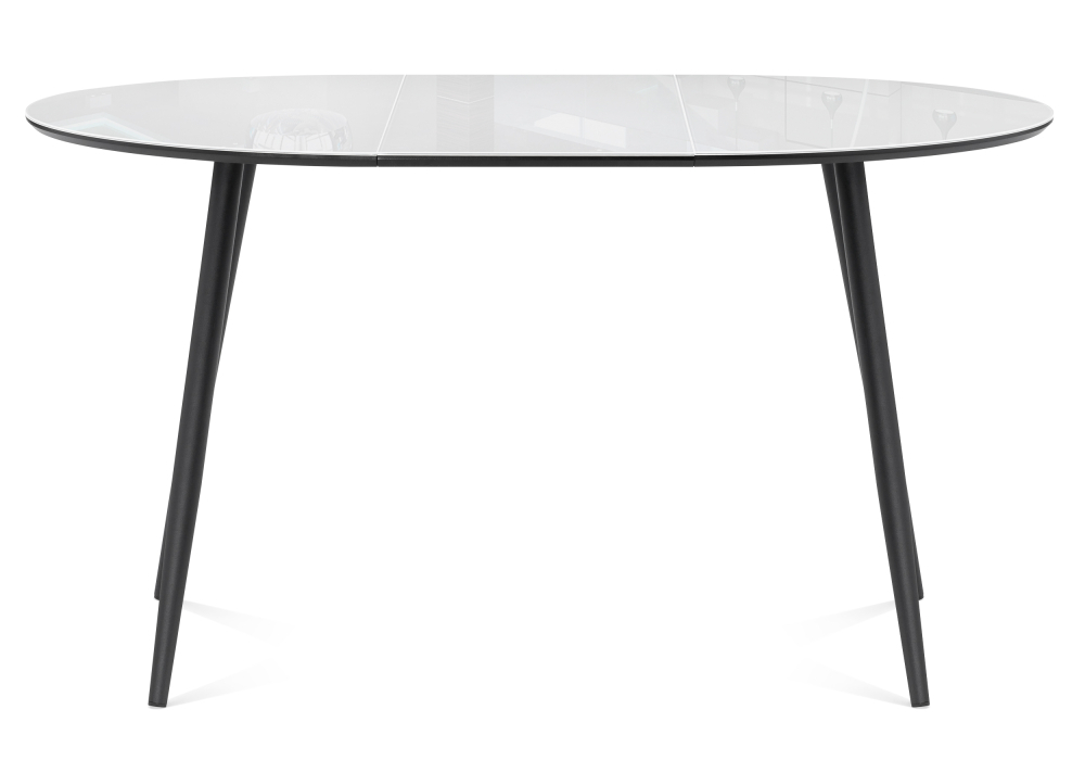 Стол стеклянный Woodville Абилин 100(140)х76 ультра белое стекло / черный / черный матовый 516546