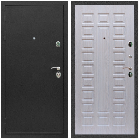 Дверь входная Graf Престиж Черный крокодил / МДФ 16 мм ФЛ-183 Дуб беленый