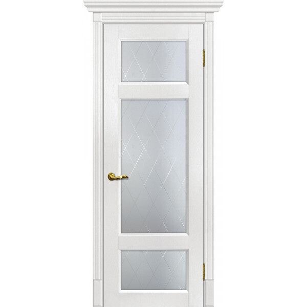 Межкомнатная дверь Graf Тоскана-3 Сатинат, контурный полимер б-цв. рис. Ромб Пломбир (2000 х 800)