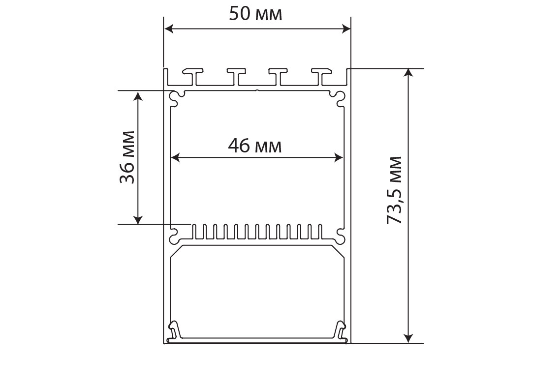 Накладной/подвесной алюминиевый профиль Donolux DN18516H6RAL9005