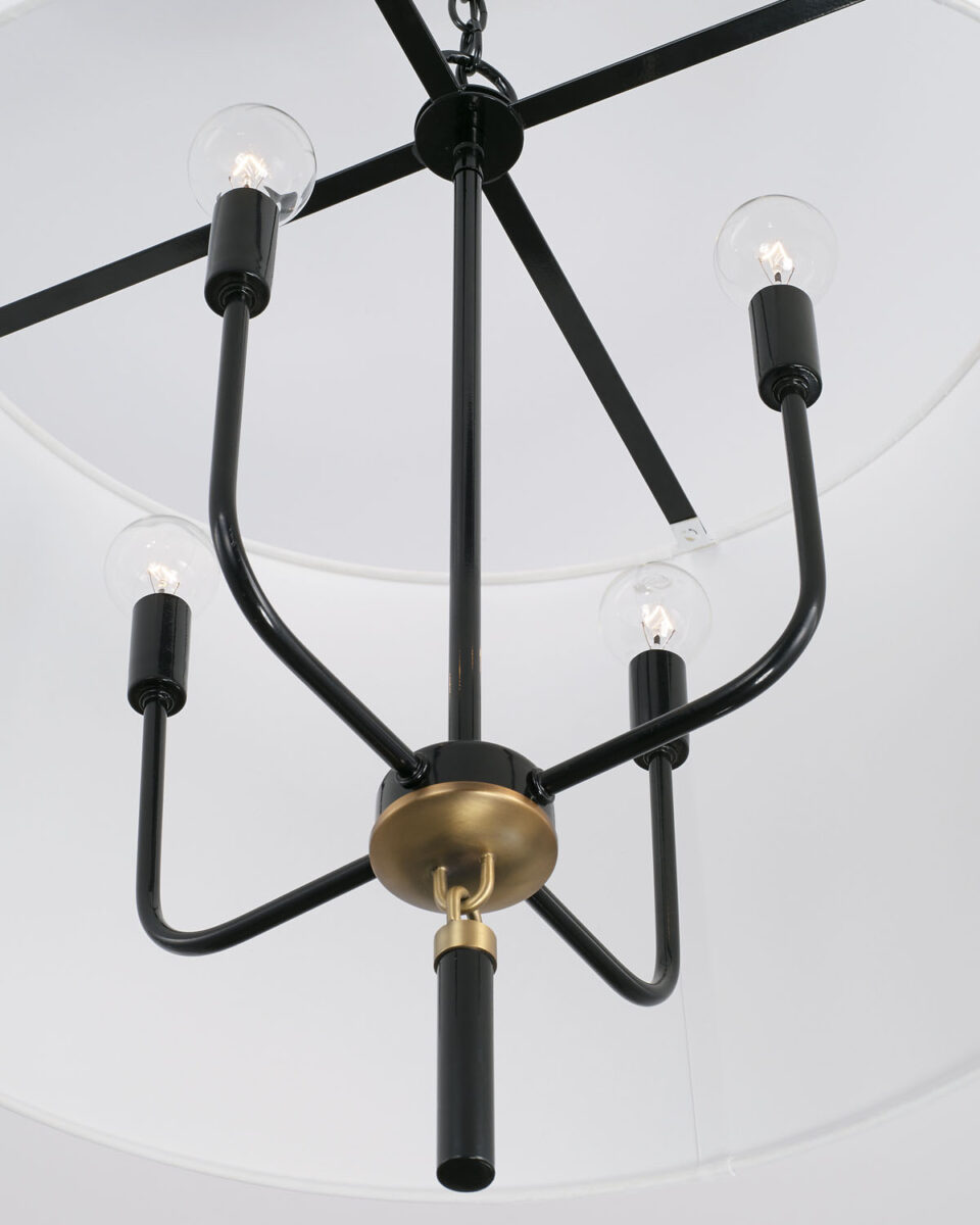 Люстра Аврора с чёрным металлическим акцентом Louvre Home P7703PA