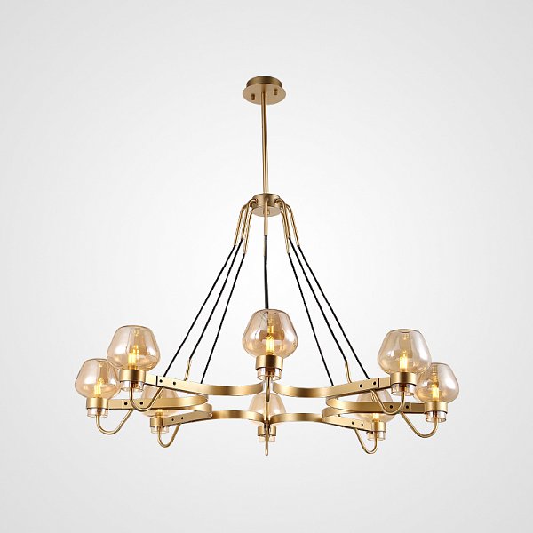 Люстра MONTALEMBERT by Studios 8 lamps Gold/Transparent by ImperiumLoft