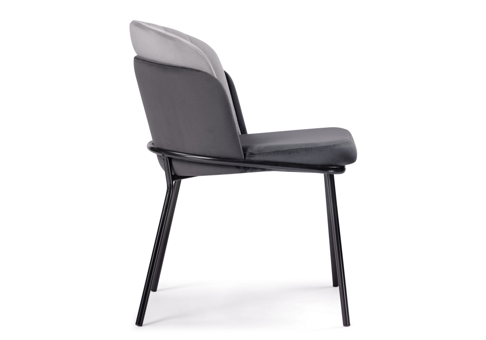 Стул Woodville Сиолим графитовый / светло-серый / черный глянец 494472