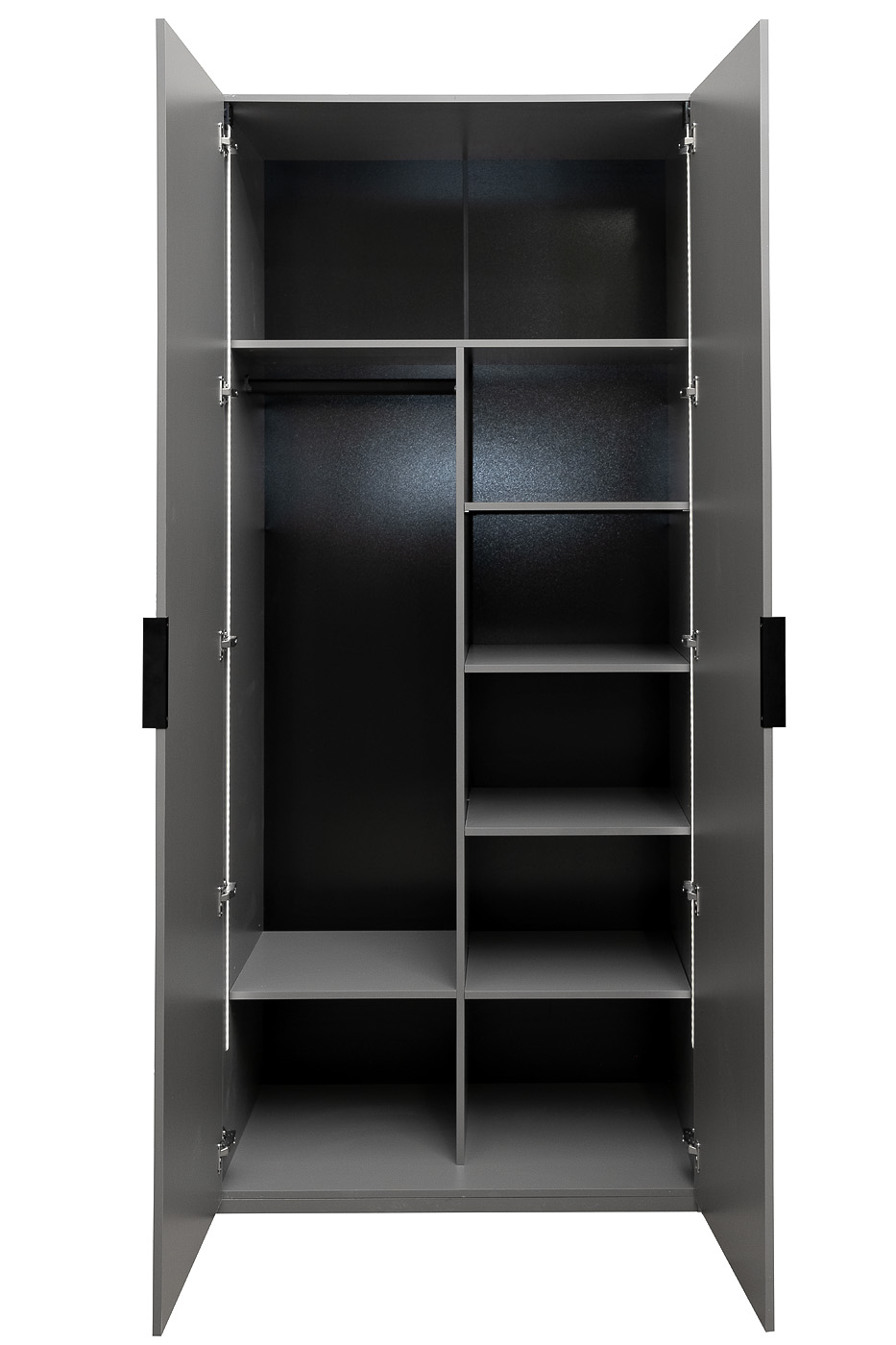 Шкаф двудверный с полками цвет серый кобальт Garda Decor GD-10013/2-6(глухой)