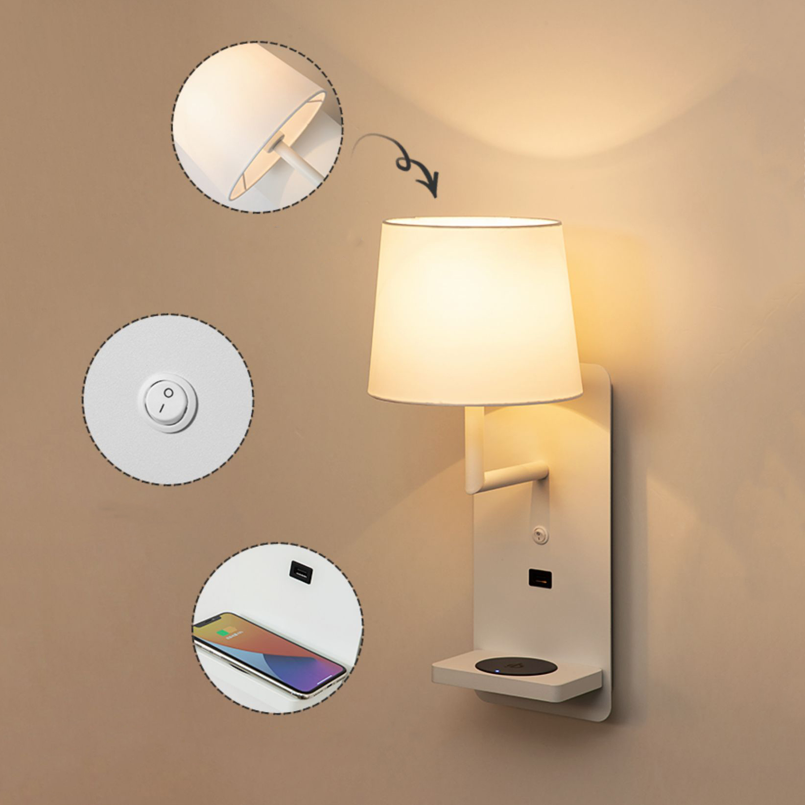 Настенный светильник VILLA B White by ImperiumLoft