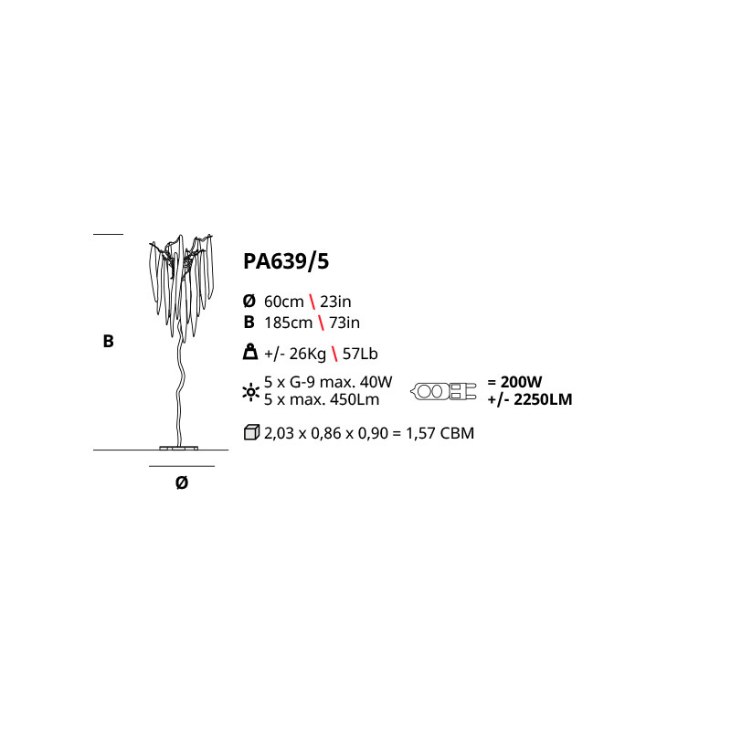 Торшер Serip PA639/5