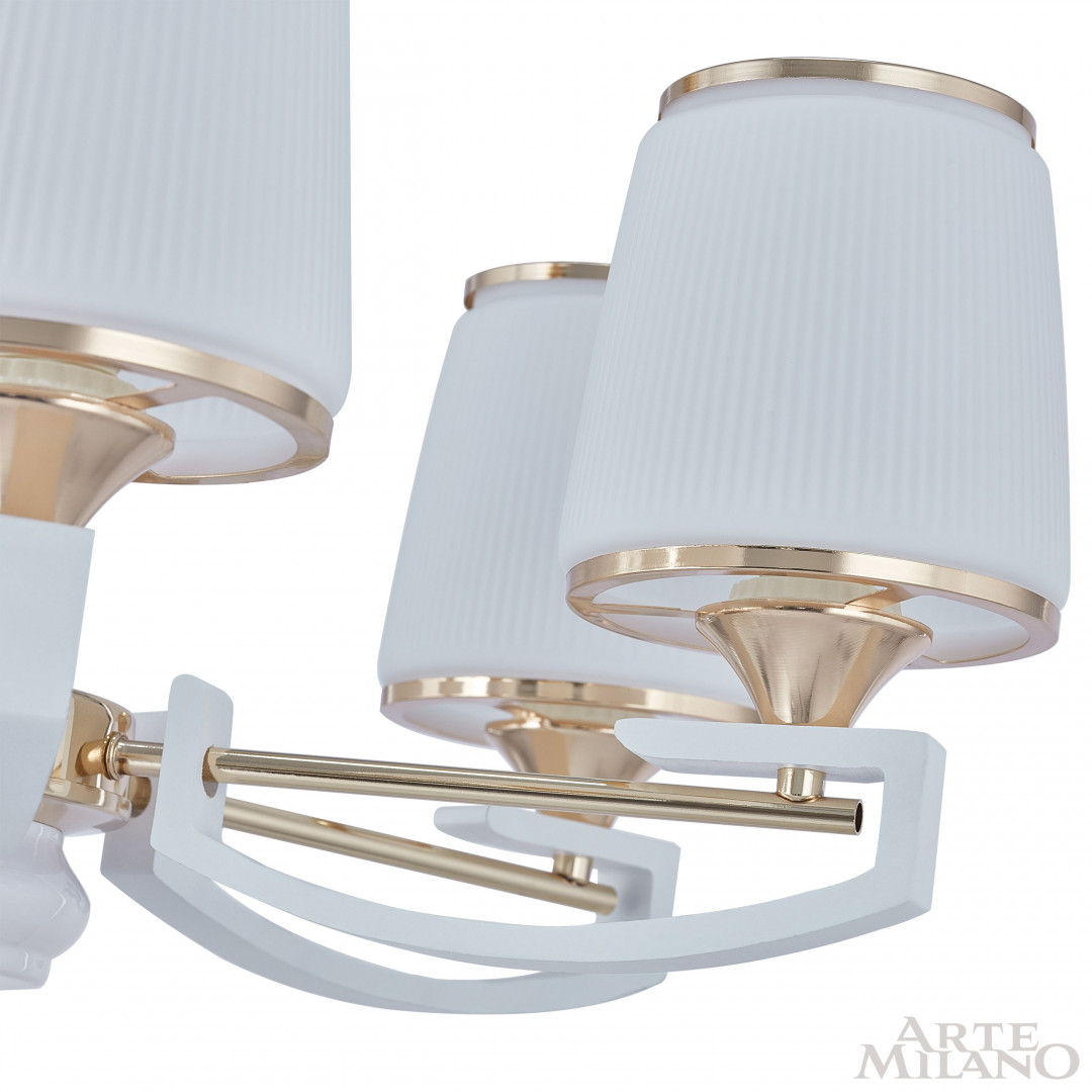 Люстра подвесная с плафонами 302457/8 Wh/Gd Arte Milano