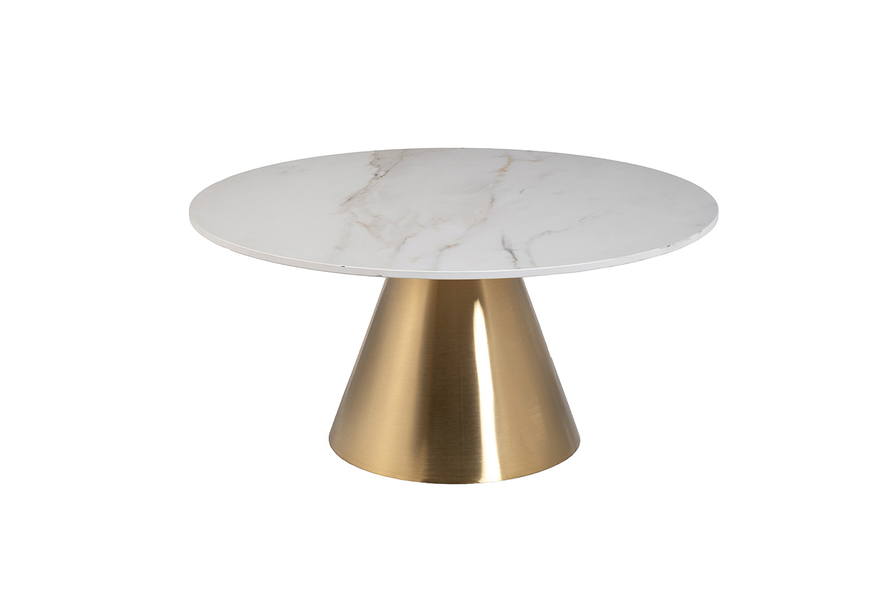 Стол журнальный круглый керамогранит белый Garda Decor 76AR-00910