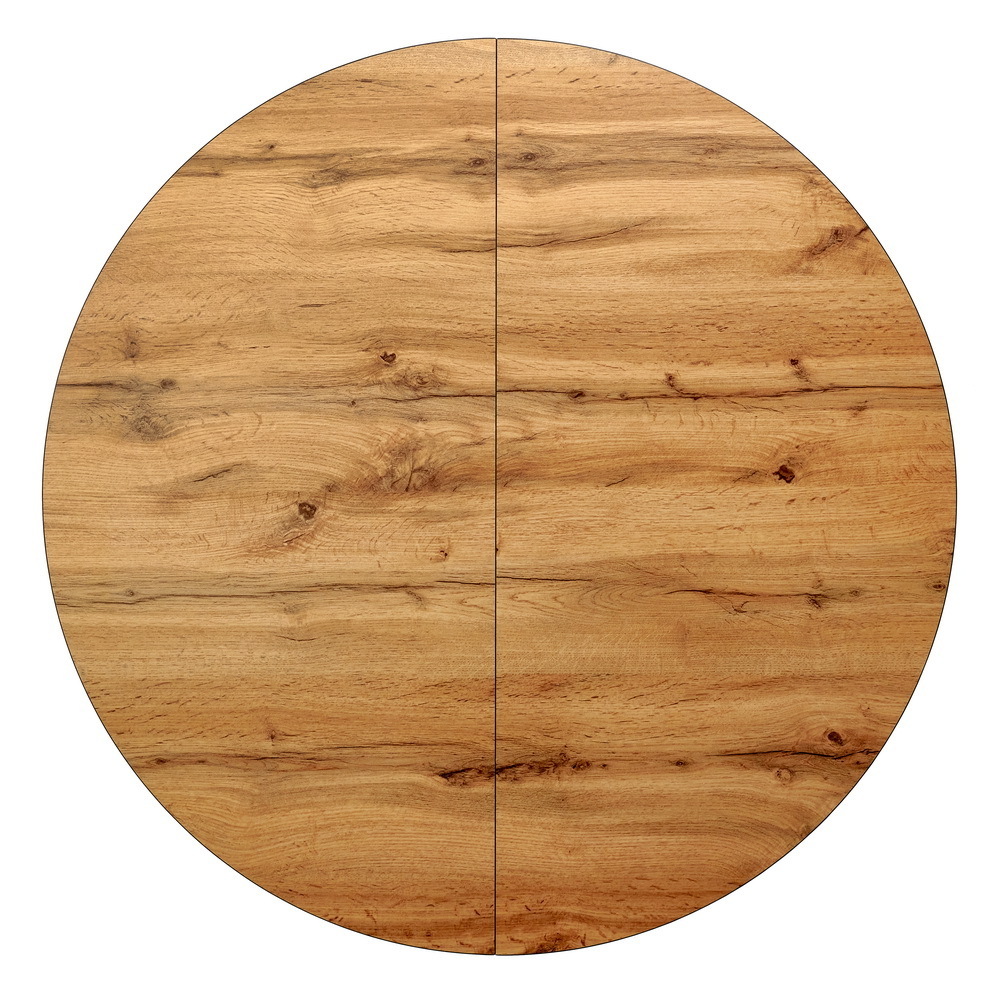 Стол Rudolf круглый раскладной 100-130x100x75см, Дуб Вотан, чёрный Bradex Home RF 0301