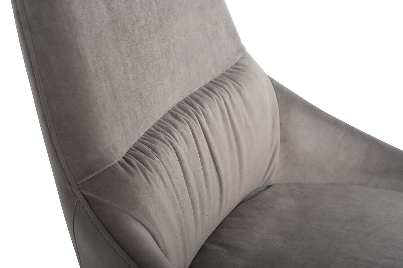 Стул на металлическом каркасе серый велюровый Garda Decor 30C-1185 GRE