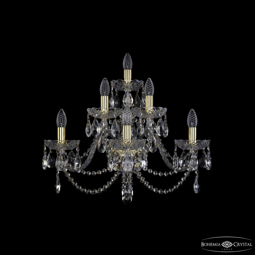 Бра хрустальные 1406B/3+2+1/240/XL G