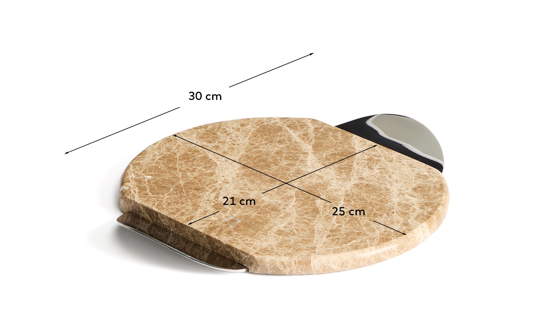 Сервировочная доска Adoma из мрамора и металла малая La Forma (ex Julia Grup)