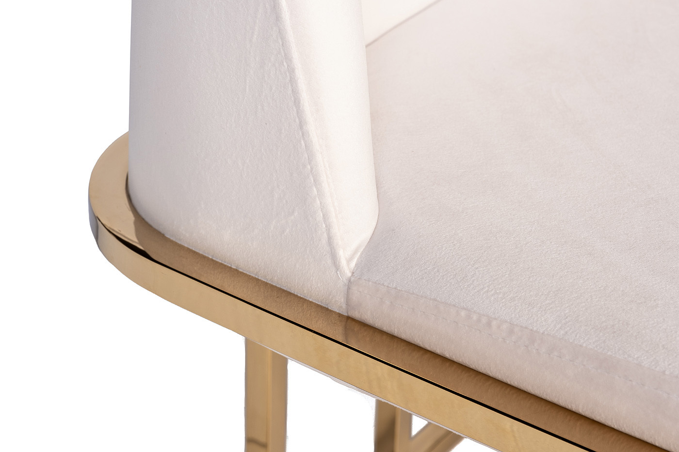 Стул обеденный велюровый кремовый/золото Garda Decor GY-DC8365GOLD-CR