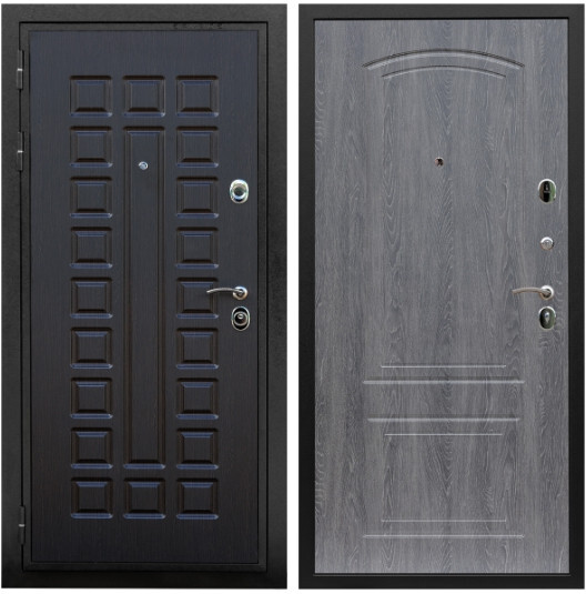Дверь входная Graf Триумф МДФ 16 мм ФЛ-183 Венге / МДФ 6 мм ФЛ-138 Дуб Филадельфия графит