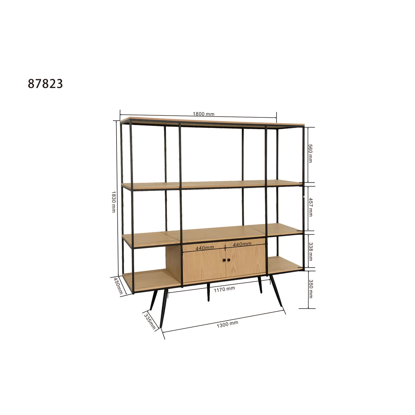 Стеллаж Cosy Sixties Nature 180x183 см KARE 87823