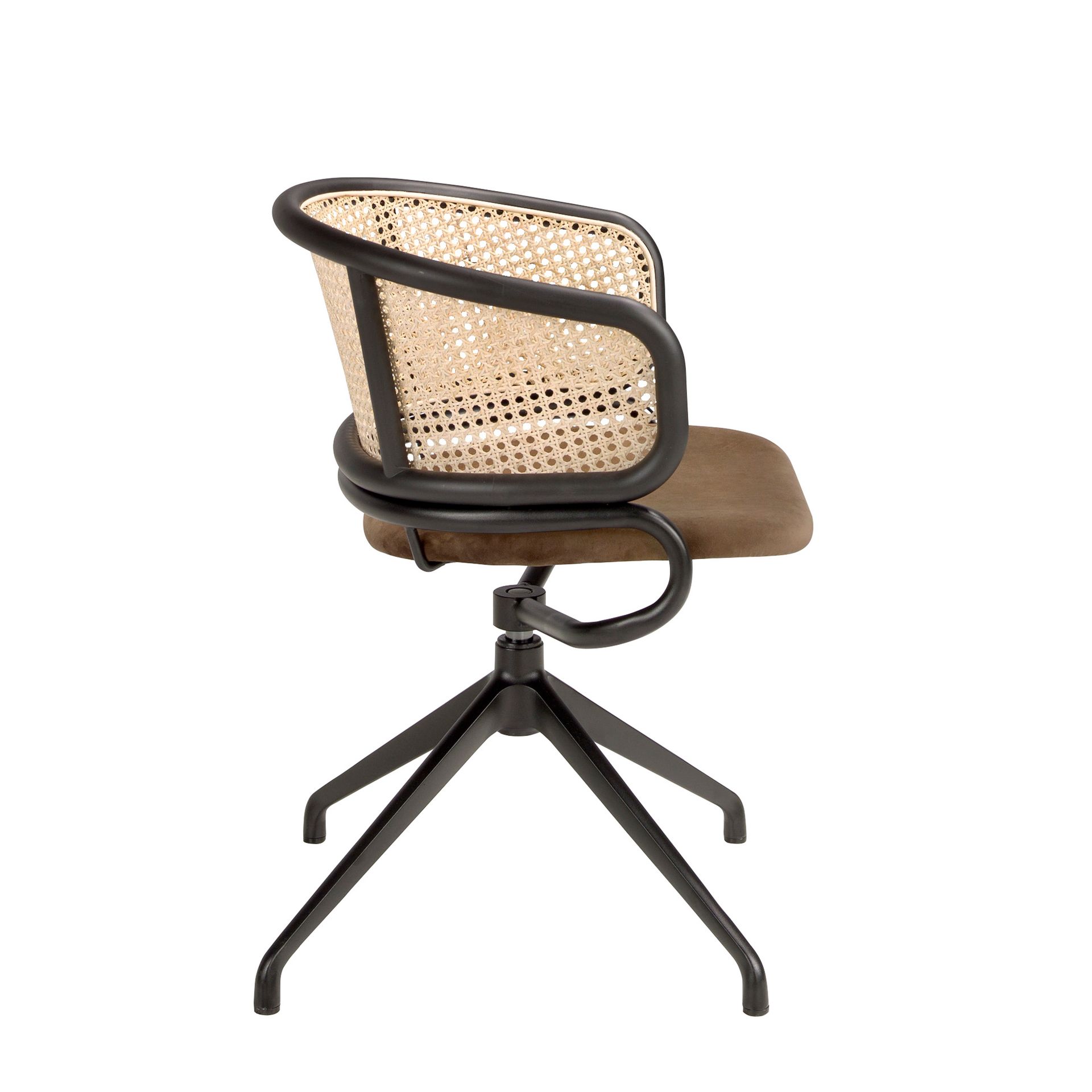 Поворотное кресло 4129/DC-1698B из бархата и ротанга Angel Cerda