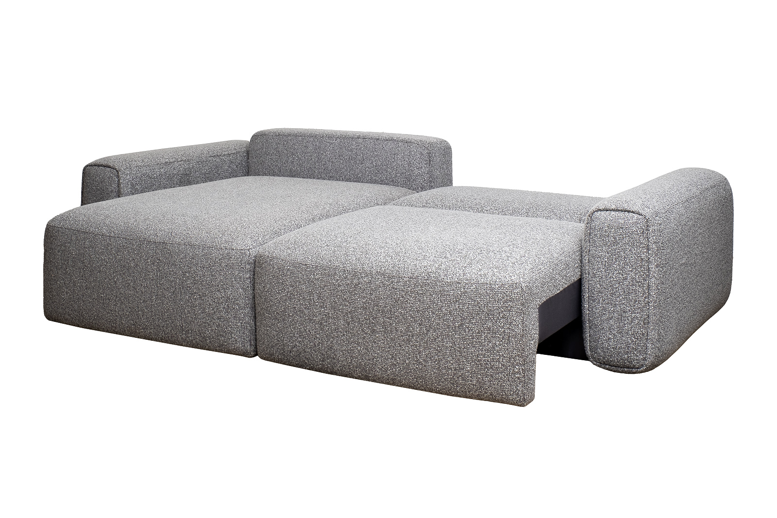 Диван трехместный Turin(2 секции) с канапе и мех черно/серый Santo1606 255*163,5**68 Garda Decor TURIN-TMN3-2S-Santo1606