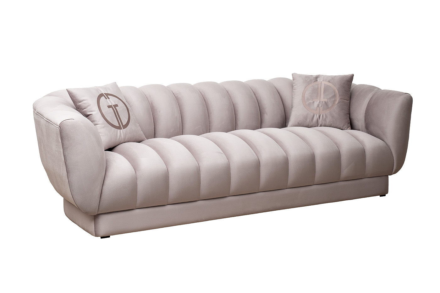 Диван Fabio трехместный велюровый бежевый Garda Decor FABIO-3-2K-Colt1001