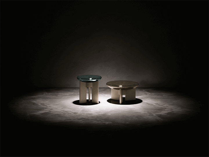 Приставной столик Paolo Castelli Lens 45 green TAV.LENS.100