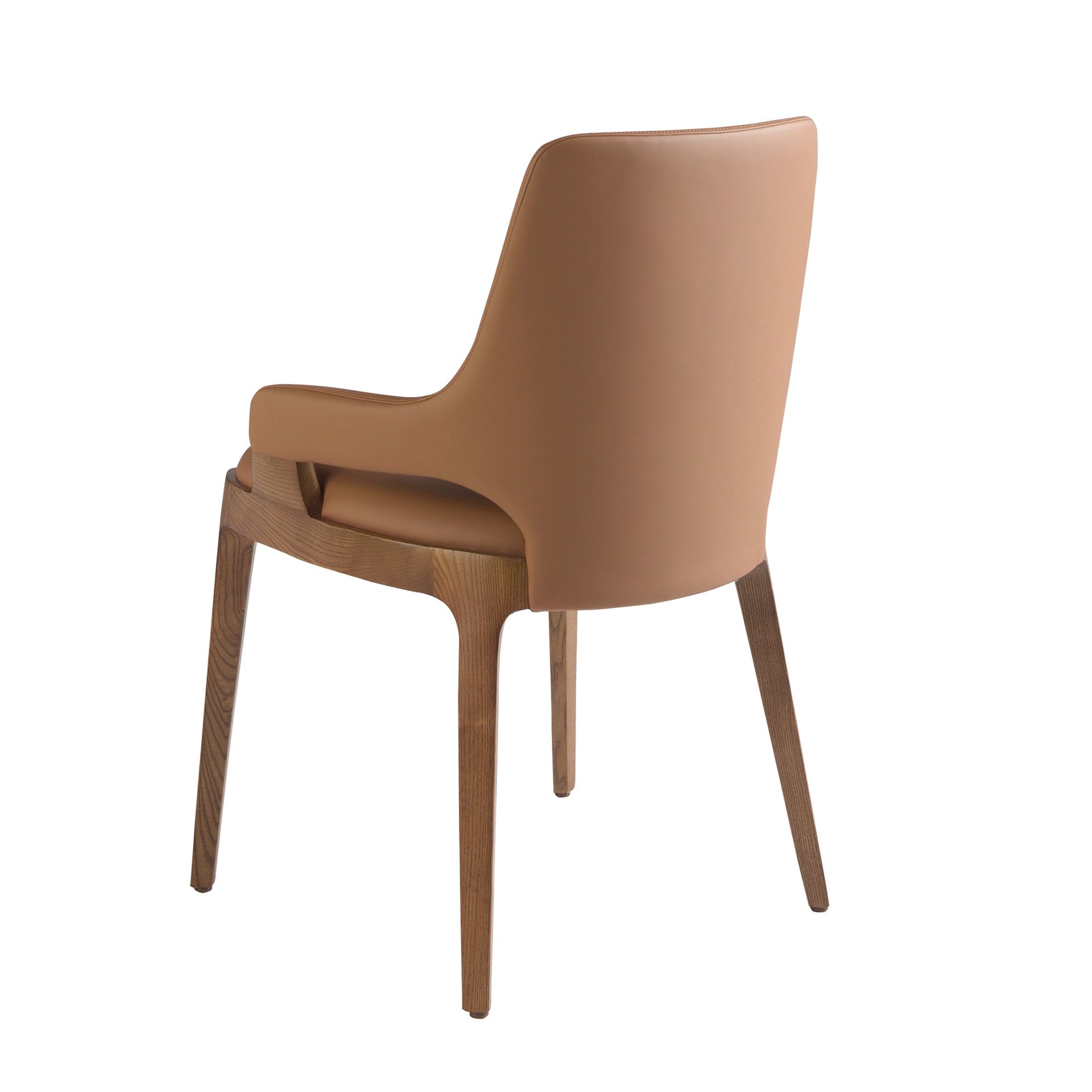 Стул 4136/CH20029 с обивкой из коричневой экокожи Angel Cerda