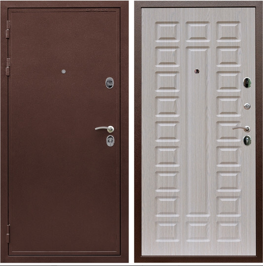 Дверь входная Graf Престиж 2 Антик медь / МДФ 16 мм ФЛ-183 Сандал белый