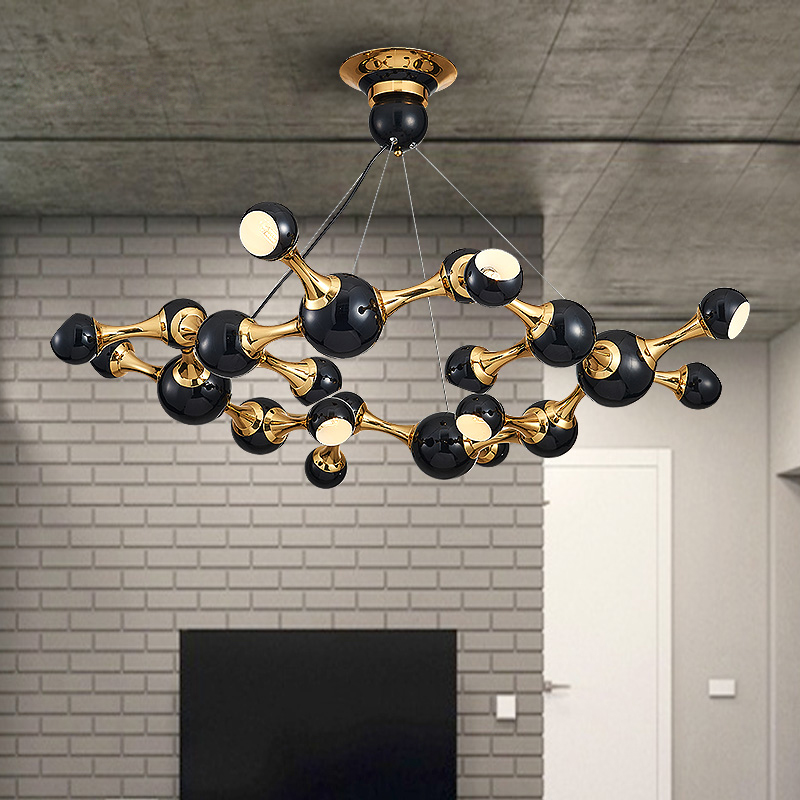 Дизайнерская люстра ATOMIC ROUND SUSPENSION Black by ImperiumLoft