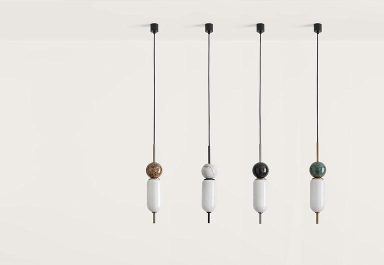 Подвес Anet черный металл - белый мрамор Aromas del Campo