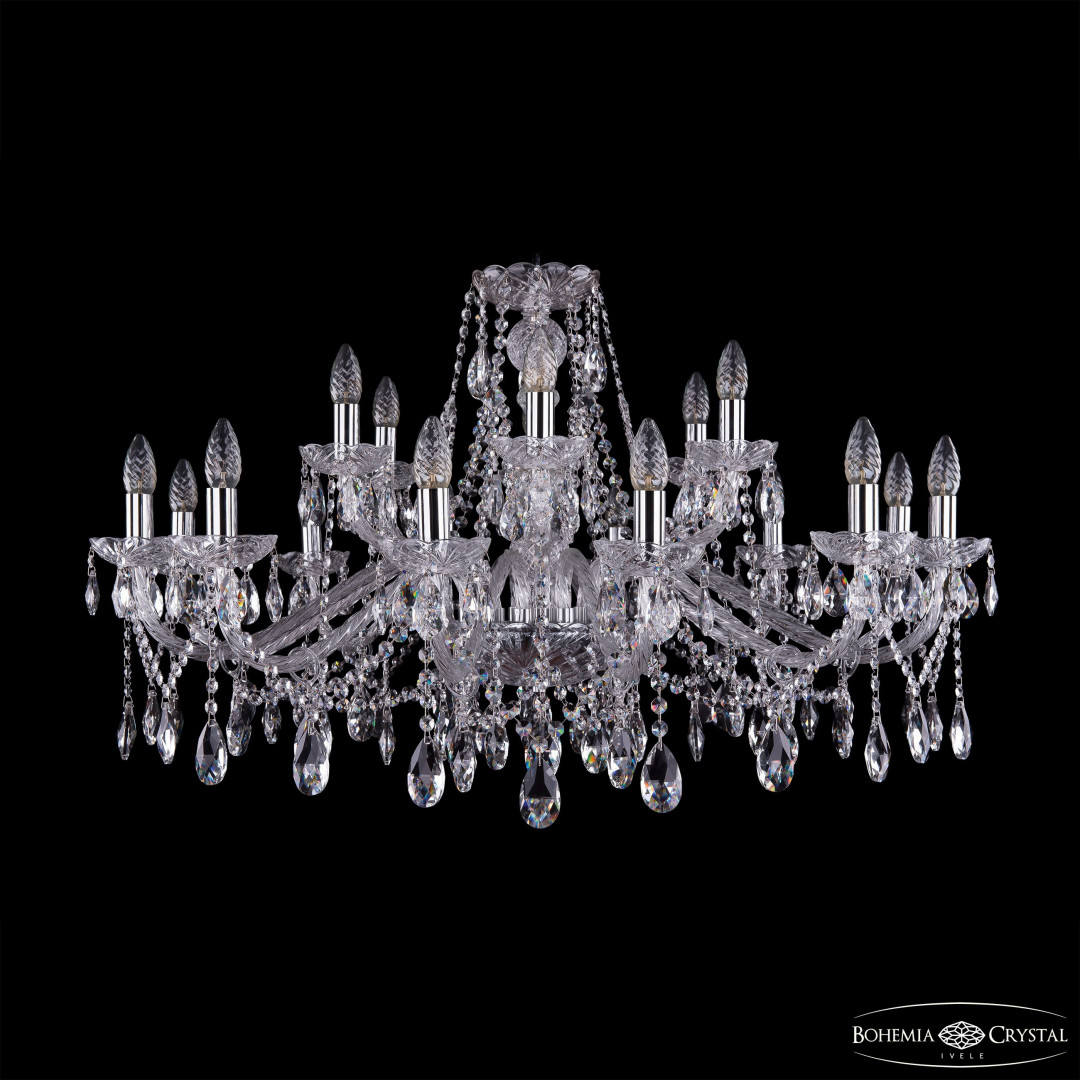 Люстра хрустальная 1413/12+6/360 Ni