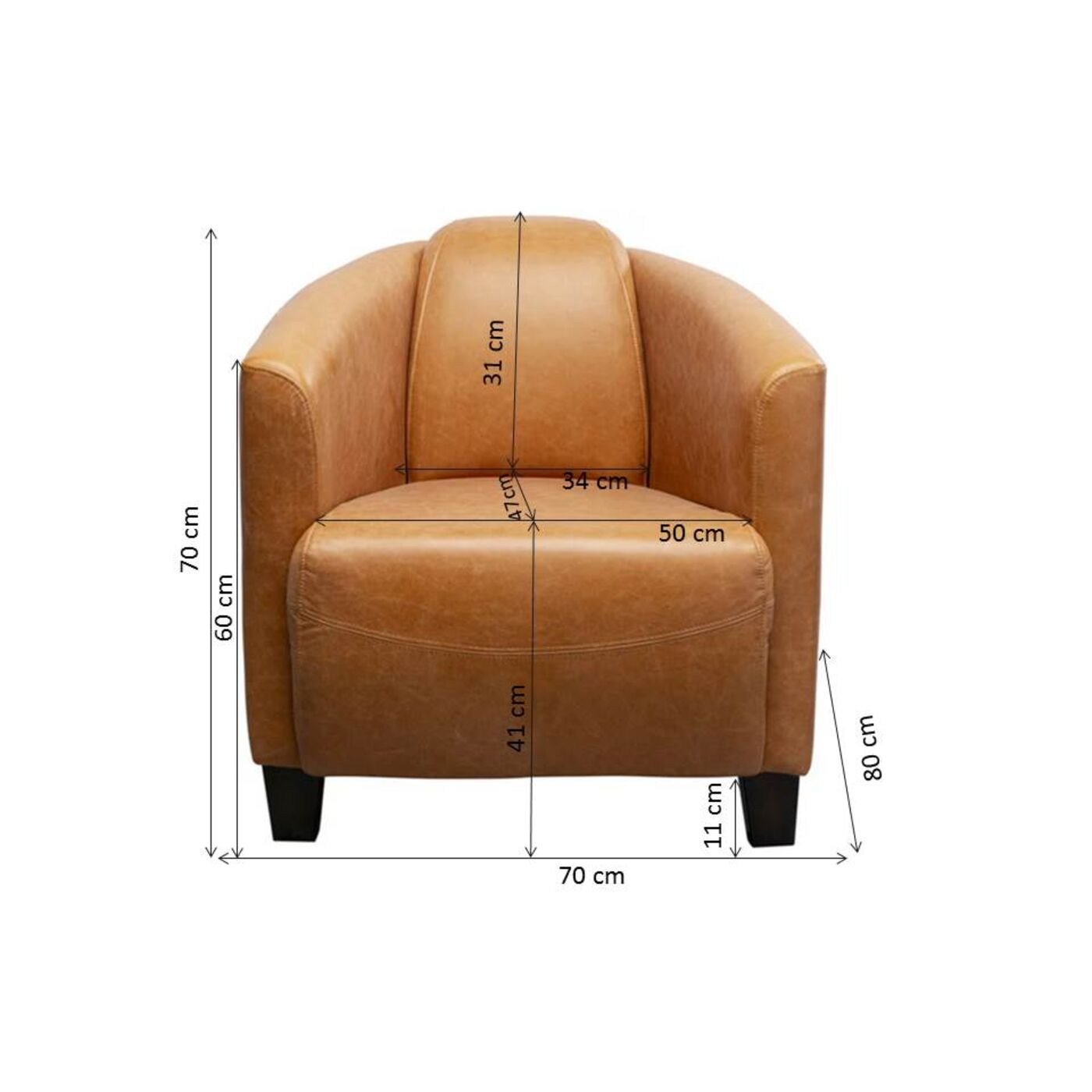 Кресло Cigar Lounge Light Brown KARE 87790