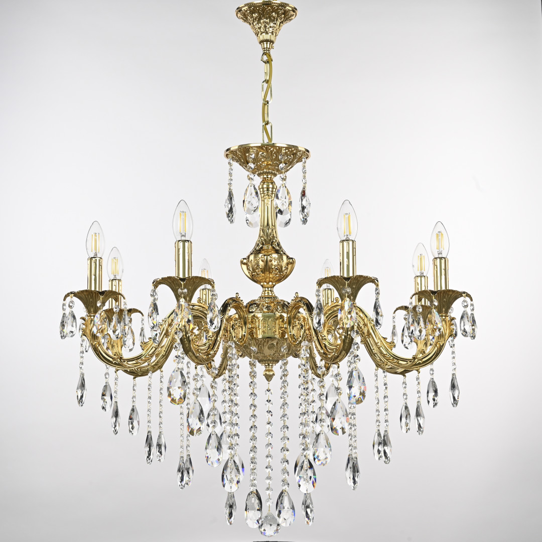 Люстра с хрустальными подвесками AL79101/8/250 B G Bohemia Ivele Crystal