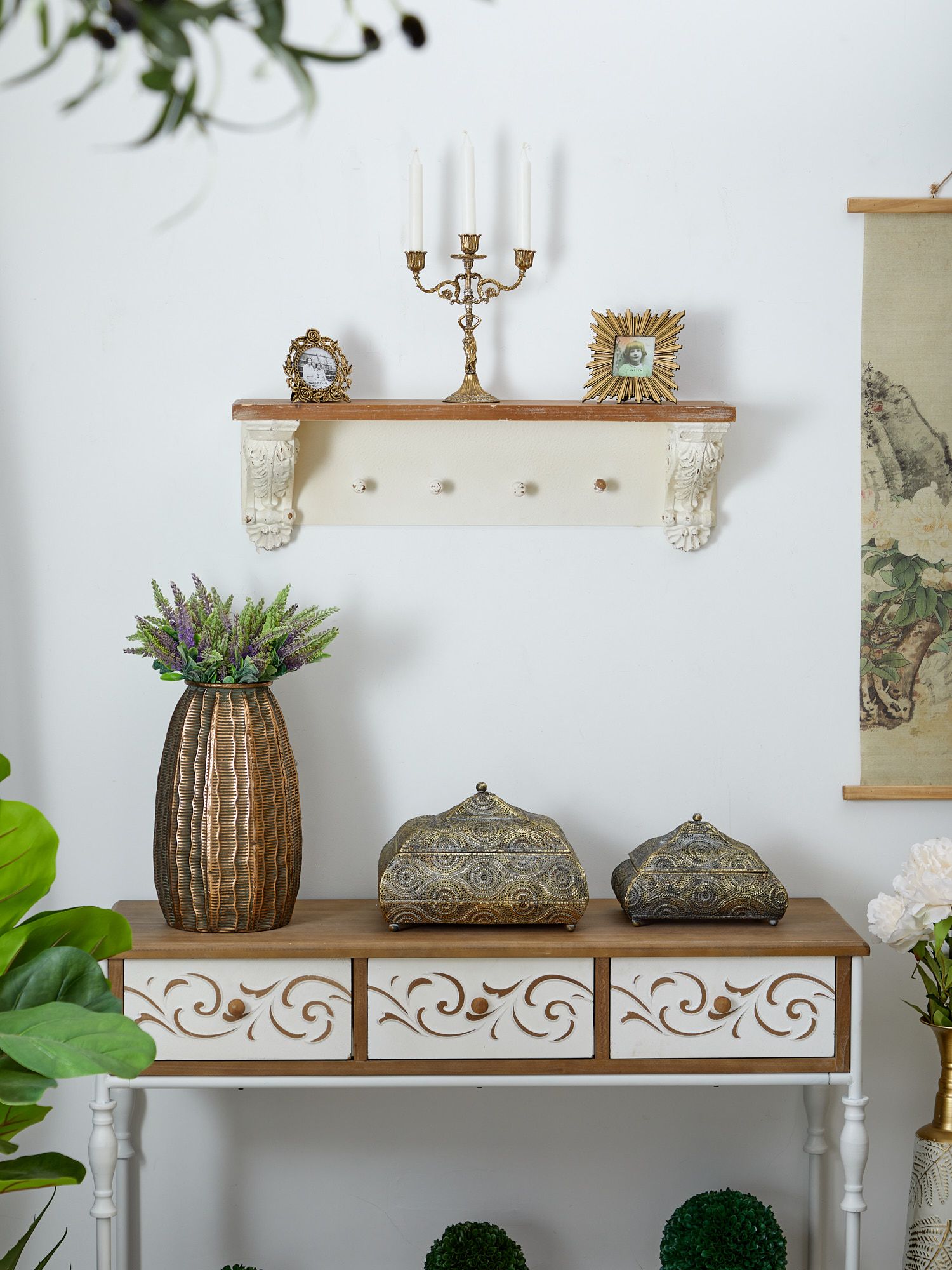 Полка-вешалка настенная Glasar 62-024